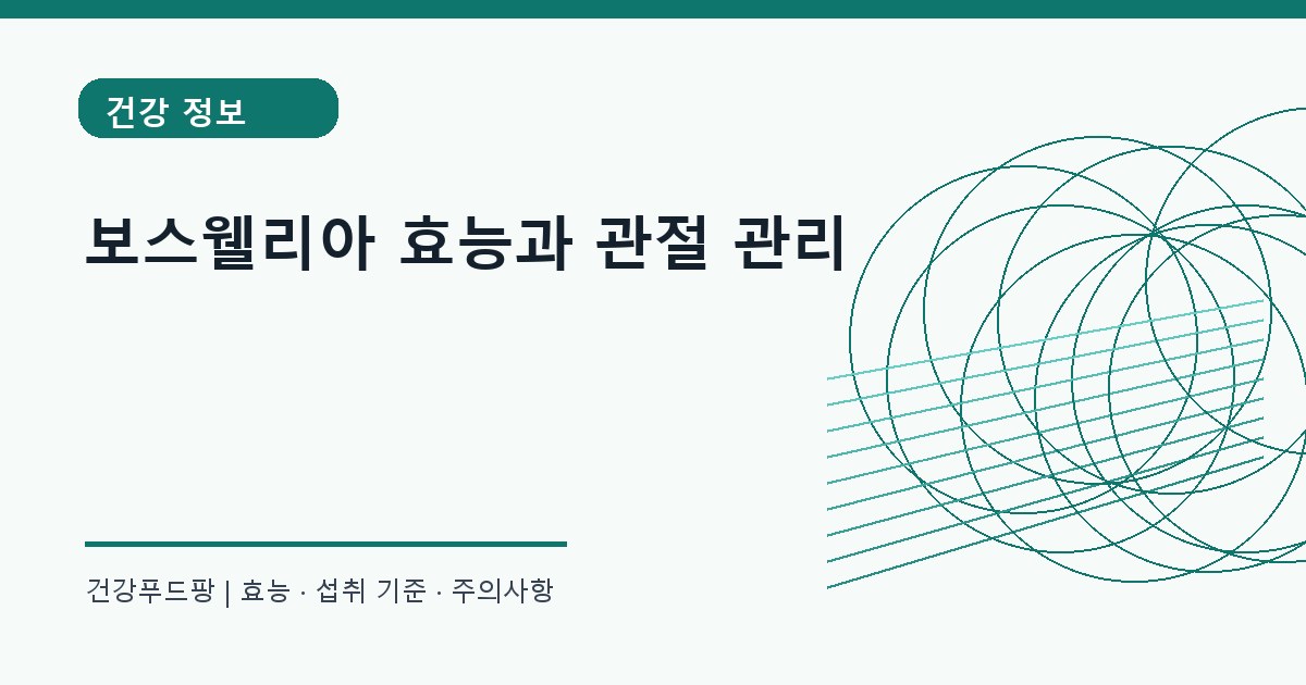 보스웰리아 관절과 뼈 정보 대표 이미지