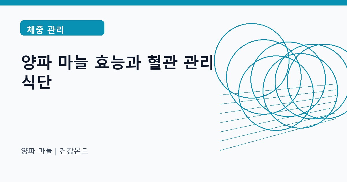 양파 마늘 체중 관리 정보 대표 이미지