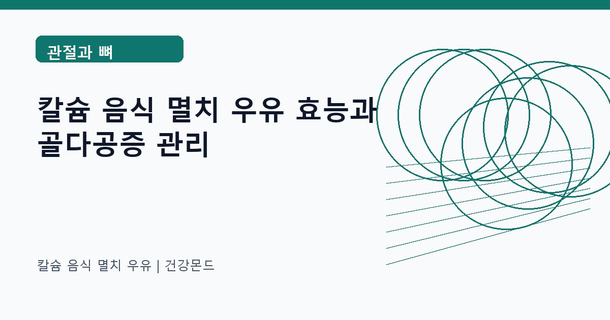 칼슘 음식 멸치 우유 관절과 뼈 정보 대표 이미지