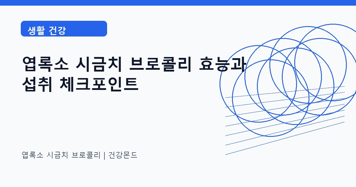 엽록소 시금치 브로콜리 생활 건강 정보 대표 이미지