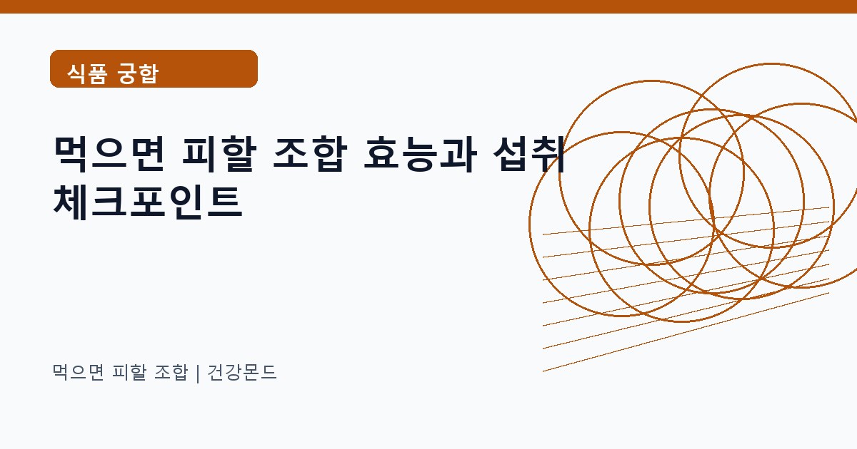 먹으면 피할 조합 식품 궁합 정보 대표 이미지