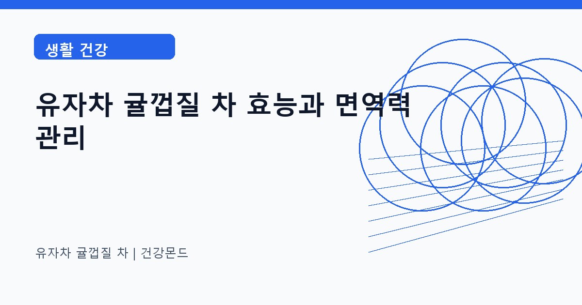유자차 귤껍질 차 생활 건강 정보 대표 이미지