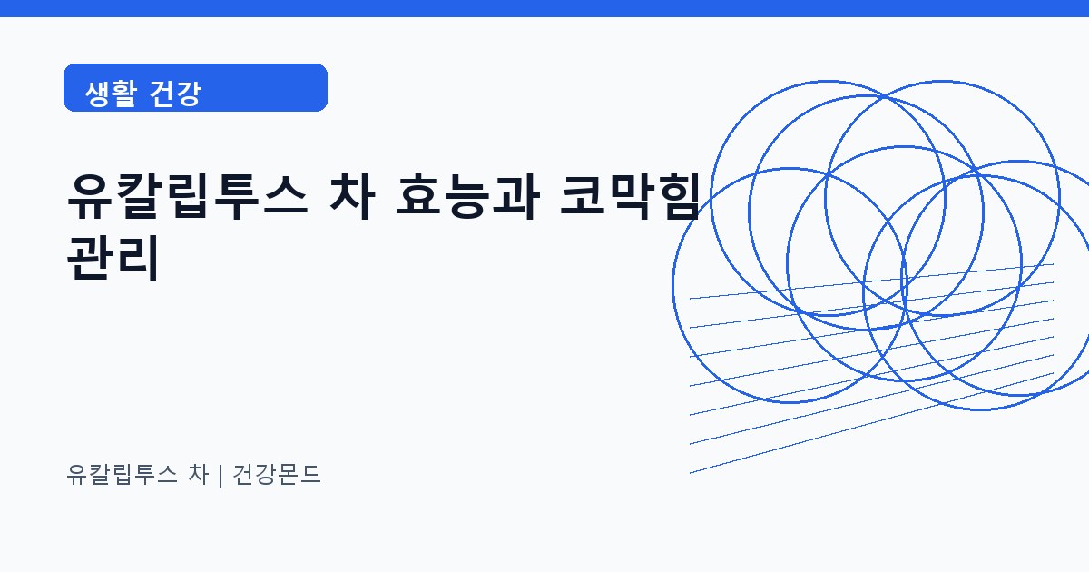 유칼립투스 차 생활 건강 정보 대표 이미지