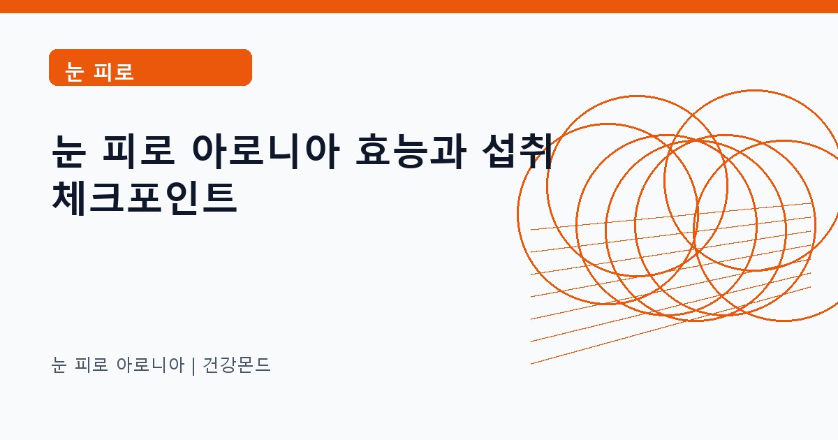 눈 피로 아로니아 눈 피로 정보 대표 이미지