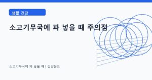 소고기무국에 파 넣을 때 생활 건강 정보 대표 이미지