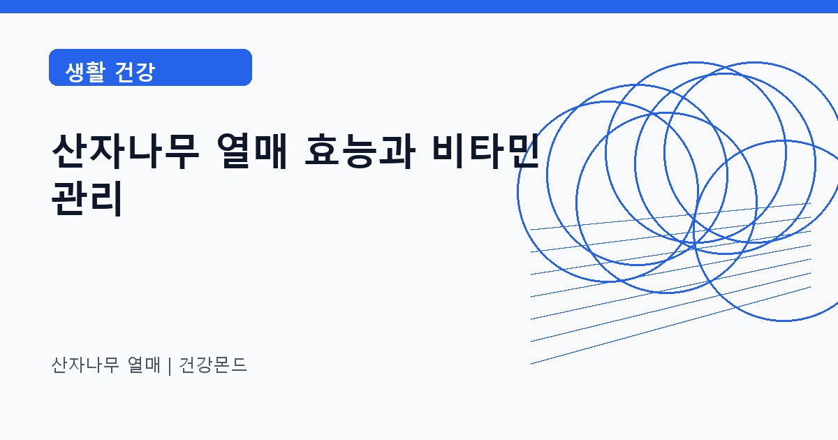 산자나무 열매 생활 건강 정보 대표 이미지